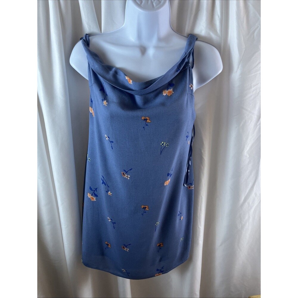 Honey Punch Women’s Blue Floral Dress SizeM A-line Shiort Boho Sleeveless